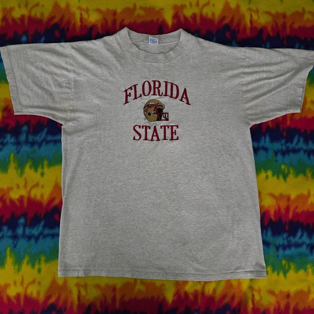 Vintage Russell Athletic Florida State FSU Seminoles T-Shirt XL Grey Made in USA